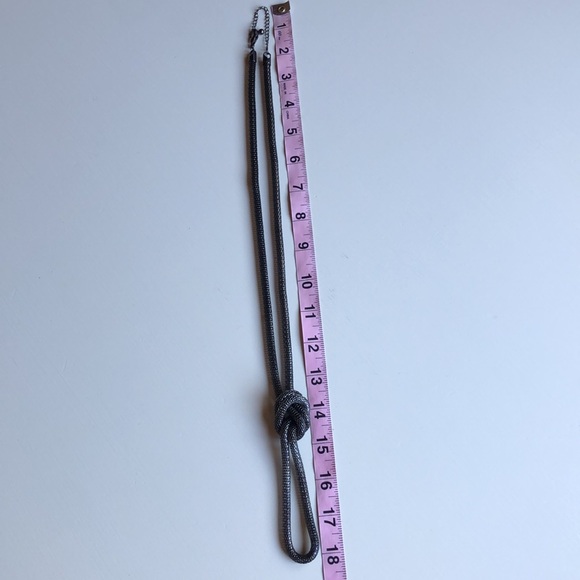 Long Gunmetal Silver Knotted Gatsby Necklace - Picture 9 of 9